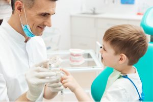Dentist and child  