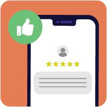online reputation management positive review feedback graphic